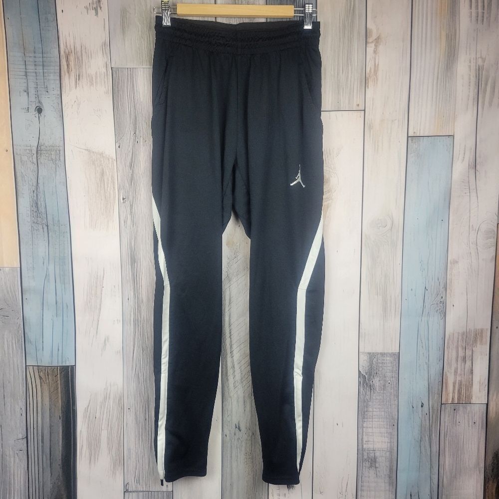 Nime Air Jordan 23 Alpha DriFit Training Pants Joggers Black White Stripe Size M
